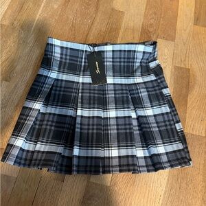 Shinestar Black and White Checkered Mini Skirt